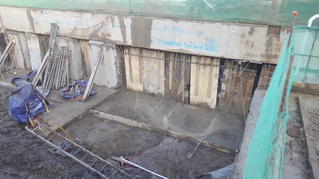 Underpinning carried out in sections