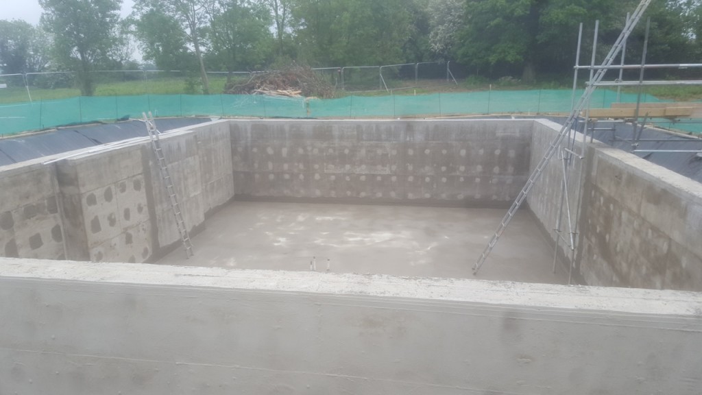 Basement constructed with waterproof concrete