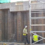 Sheet piles being encorperated into main structural walls