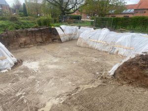 Excavation banks lined to make safe